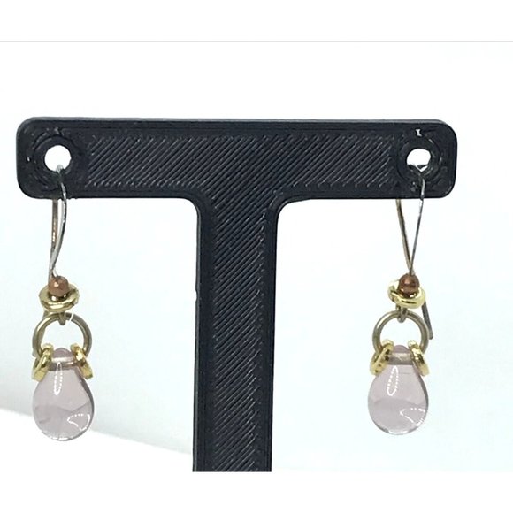 Unbranded Jewelry - Lavender Tear Drop Earrings‎ Gold Tone Acrylic Artisan